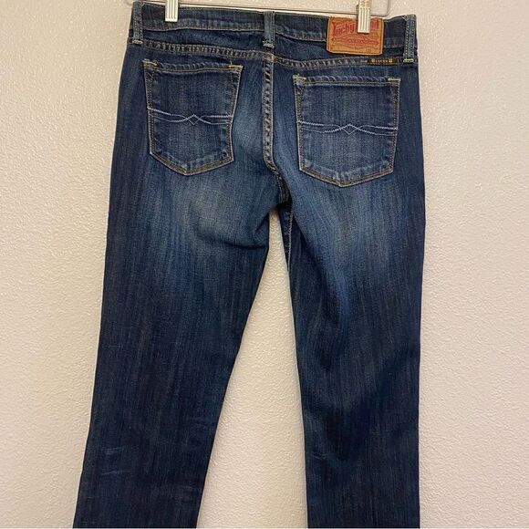 Lucky Brand low mid rise dark wash straight Y2K jeans 32” long inseam  -2/26 - Picture 3 of 13